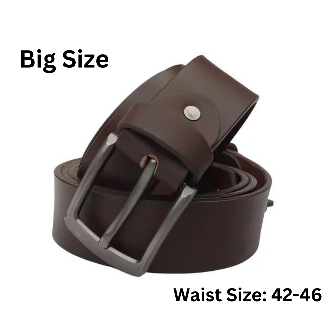 (Big Size) - Men Buffalo plain leather belt | Waist Belt for boys &amp;amp; Mens (Dark Brown)