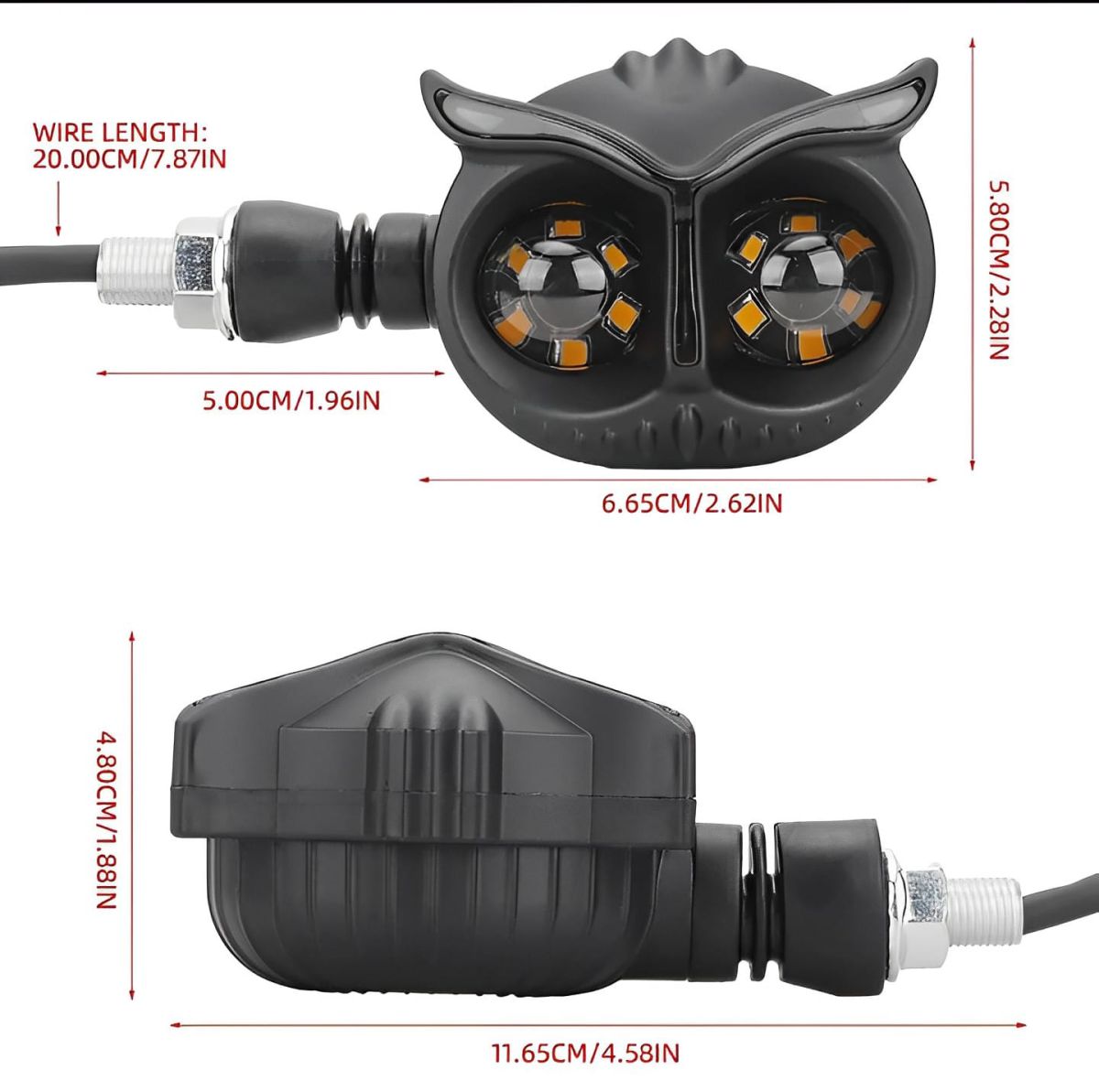 Pack of 2 pcs Owl Style Dual Color Motorcycle Driving Headlight, Turn Signals Light, Fog Lamp for all bikes (Random Color) View Gallery - Pakistan