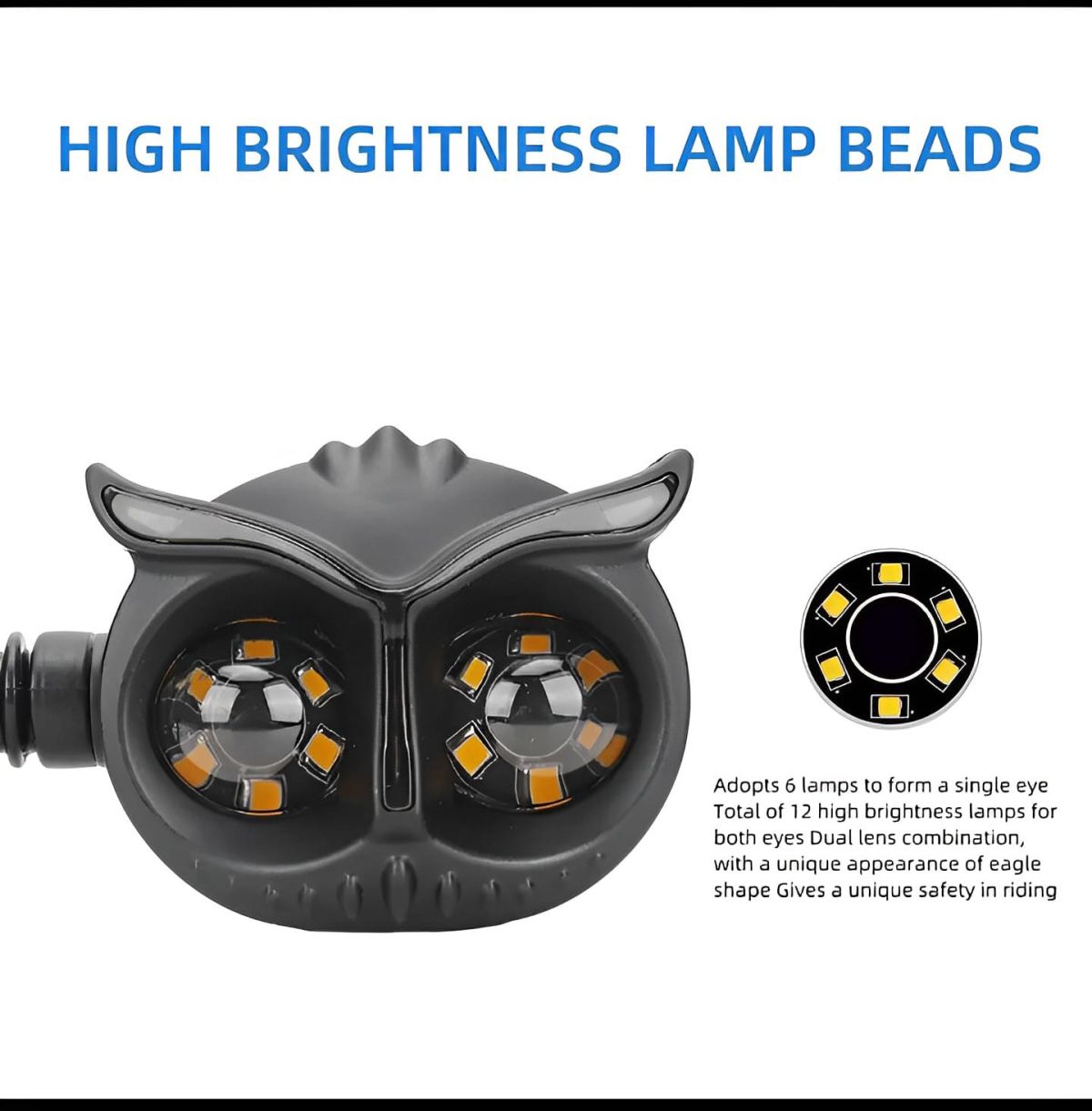Pack of 2 pcs Owl Style Dual Color Motorcycle Driving Headlight, Turn Signals Light, Fog Lamp for all bikes (Random Color) View Gallery - Pakistan