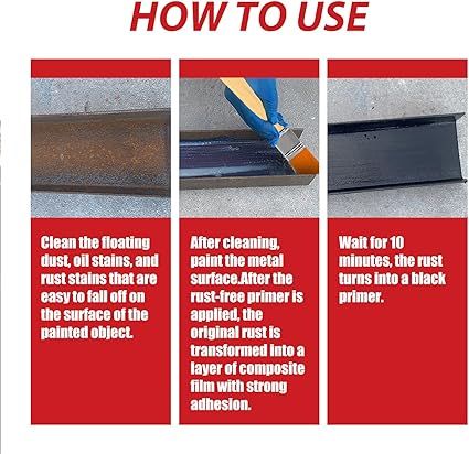 Rust paint Metallic Paint  Anti Rust Protection Coating for removing rust from metal (with brush )Steel Box - 300gm View Gallery - Pakistan