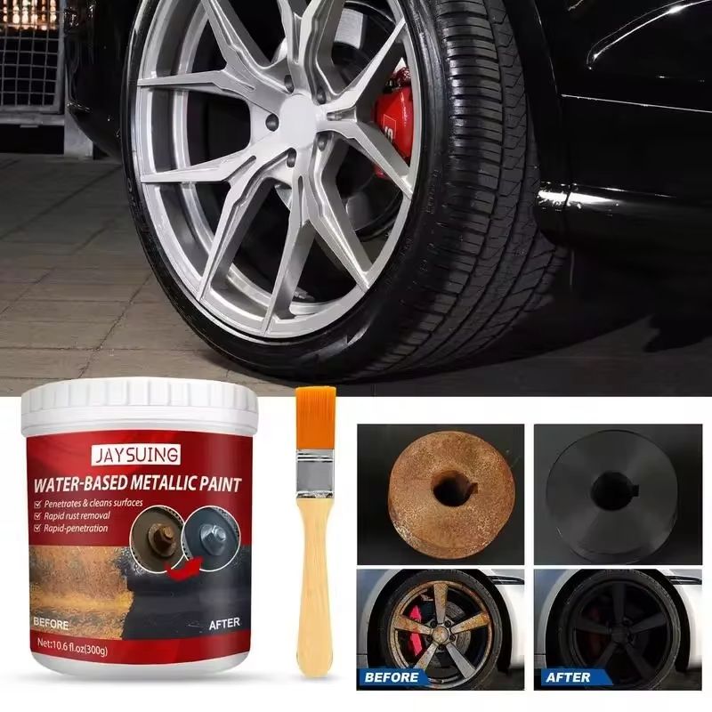Rust paint Metallic Paint  Anti Rust Protection Coating for removing rust from metal (with brush )Steel Box - 300gm View Gallery - Pakistan