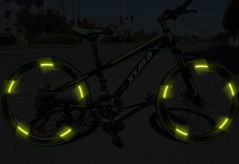 (20pcs) Wheel center reflective stickers Stripe | wheel hub sticker for Car, bicycle, motorcycle | car warning sticker (Random colors) View Gallery - Pakistan