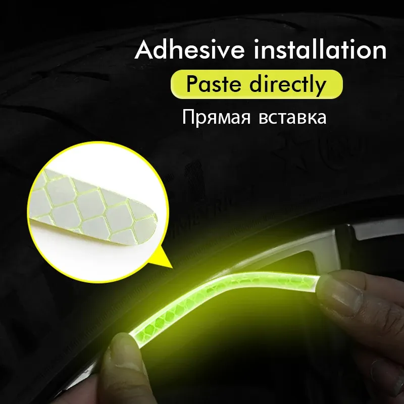 (20pcs) Wheel center reflective stickers Stripe | wheel hub sticker for Car, bicycle, motorcycle | car warning sticker (Random colors) View Gallery - Pakistan