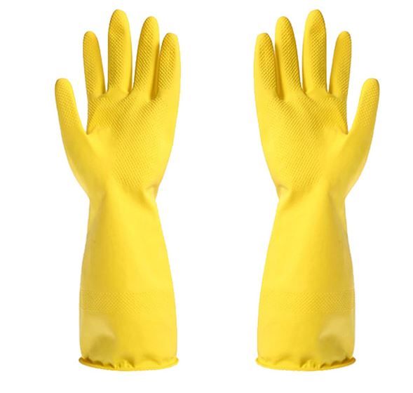 Silicone Washing Full Finger Gloves For Home &amp; Kitchen (Random Colors) View Gallery - Pakistan