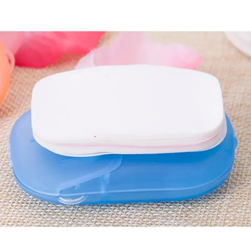 Pack of 10 Travel Soap Outdoor Portable Mini Paper Soap Paper Washing Hand Bath (Random Color) View Gallery - Pakistan