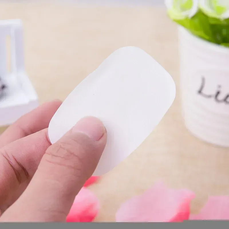 Pack of 10 Travel Soap Outdoor Portable Mini Paper Soap Paper Washing Hand Bath (Random Color) View Gallery - Pakistan