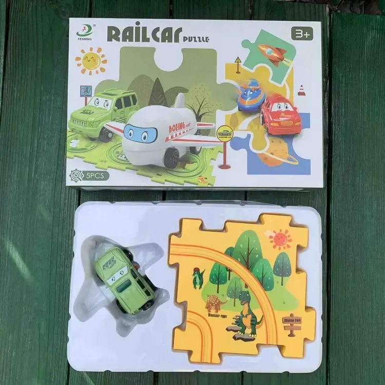 Puzzle Track Car Play Set / DIY Building Block Train Rail Car Toy Puzzle Race Track (random design ) View Gallery - Pakistan