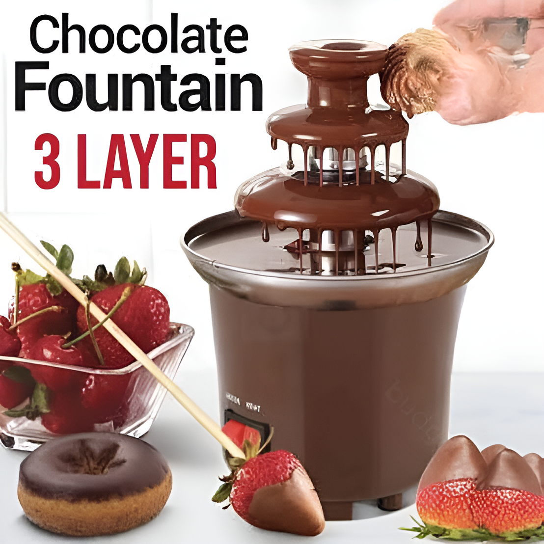 CHOCOLATE FOUNTAIN 3-TIER MINI CHOCOLATE Tower Three Layer MELTING Fondue Pot