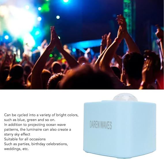Ocean Light Projector for Bedroom Led Star Galaxy Sky Wave Color Rotating Underwater Wall Projection (random color) View Gallery - Pakistan