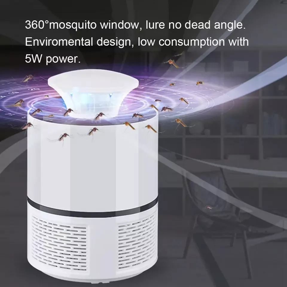 Mosquito Trap with Killer Lamp | Eco Friendly Chemical Free USB Connected UV LED Light Fly Bug Di-Speller with Suction Fan Repellent Lamp (Random color) View Gallery - Pakistan