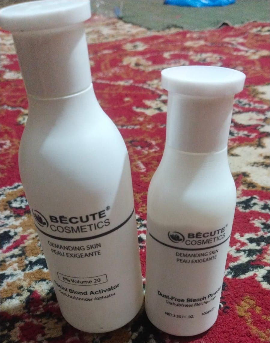 Becute Bleach Powder (100gm) &amp;  Facial Blonde Activator (200ml) View Gallery - Pakistan