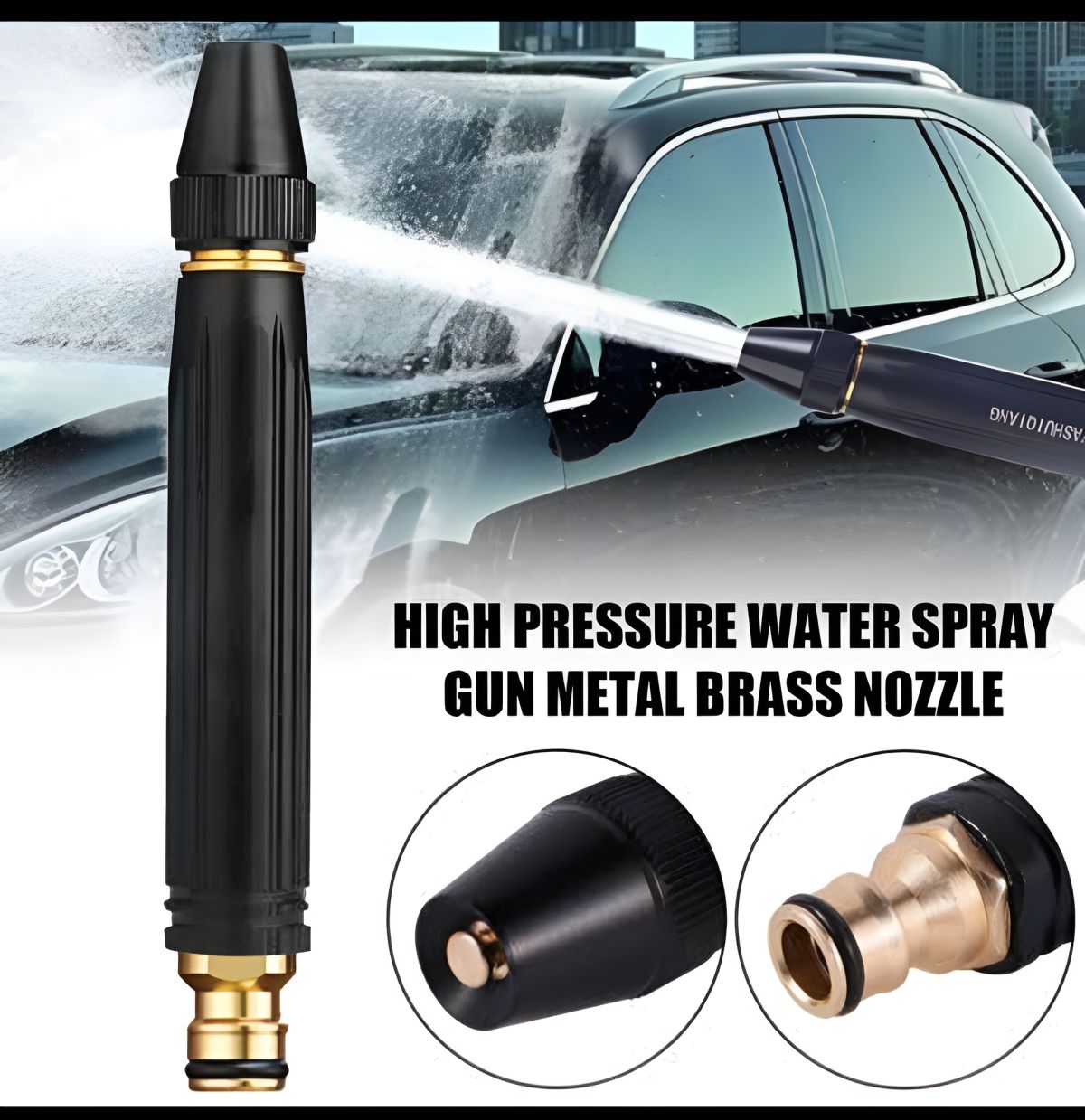 Multifunctional Hose Pipe Plastic Nozzle Spray Gun for Watering Flowers Washing Glass, Car Wash Water Gun
