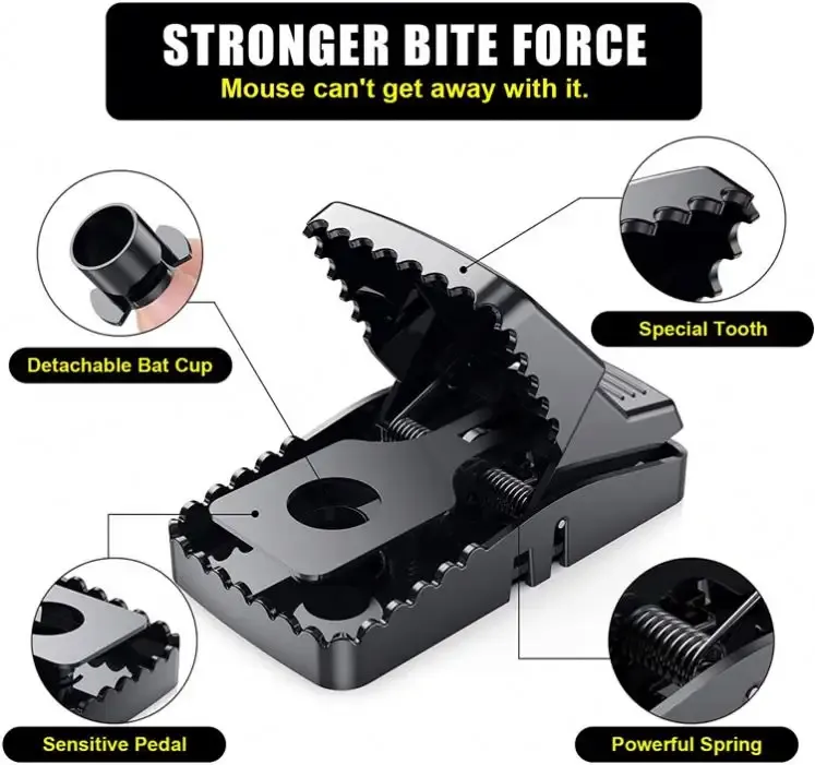 Best Seller  Catcher Automatic Spring Reusable Plastic Black Rat Mice Mouse Traps View Gallery - Pakistan