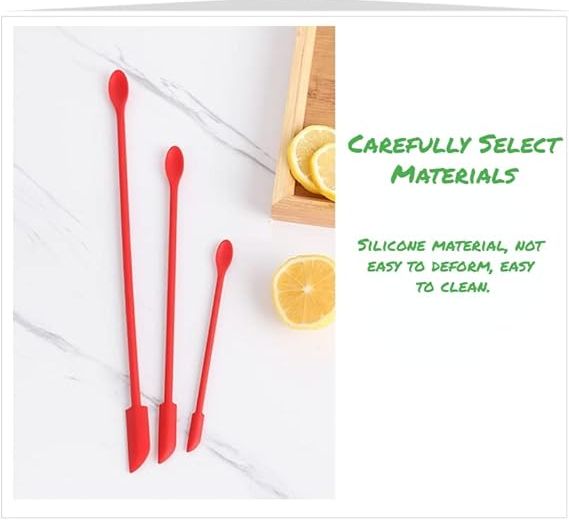 3 pcs Mini Silicone Telescopic Spatula and Scooping Spoon, Mini Makeup Spatula , Heat-resistant Silicone Spatula Sets for Cooking, Cosmetics View Gallery - Pakistan