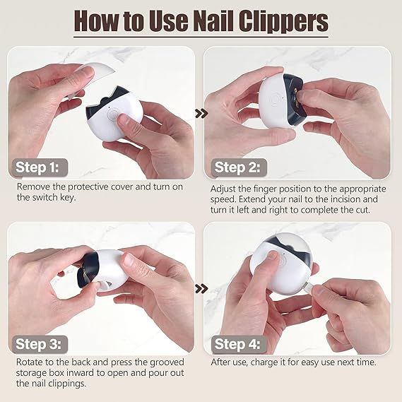 Electric Automatic Nail Clipper,Electric Baby Nail Clippers with Light,Rechargeable Nail Clippers with Catcher, (Random Color) View Gallery - Pakistan