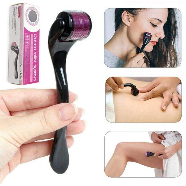 3 in 1 combo deal 1 Derma Roller (0.5mm) , Silicone Scalp Massage Brush , Oil Bottle View Gallery - Pakistan