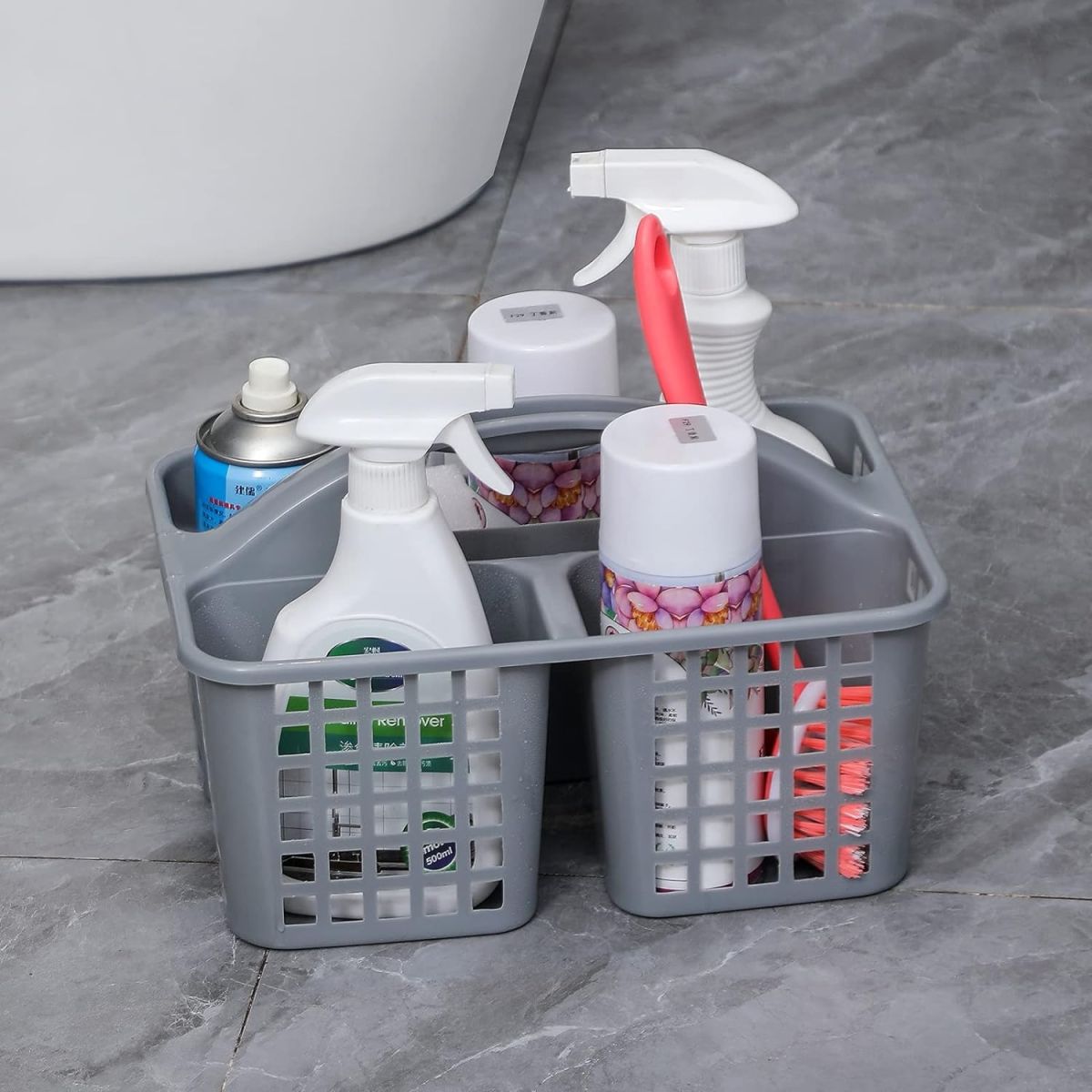 Plastic Bathroom Basket Kitchen Sink Basket Shower Caddy Basket with Compartments,(random color ) View Gallery - Pakistan
