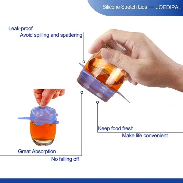 6Pcs Kitchen Reusable Silicone Seal Lid, Universal Silicone Stretch Lids for Food Preservation, Vacuum Food Storage, Bowl Cover and Cookware Cover for Kitchen and Home View Gallery - Pakistan