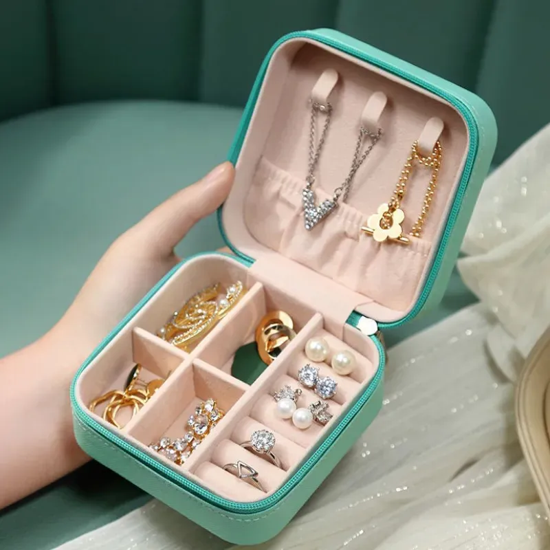 Jewelry Storage Box leather Jewelry Stand Earrings Ring Box Cosmetics Beauty Container Organizer (random color) View Gallery - Pakistan