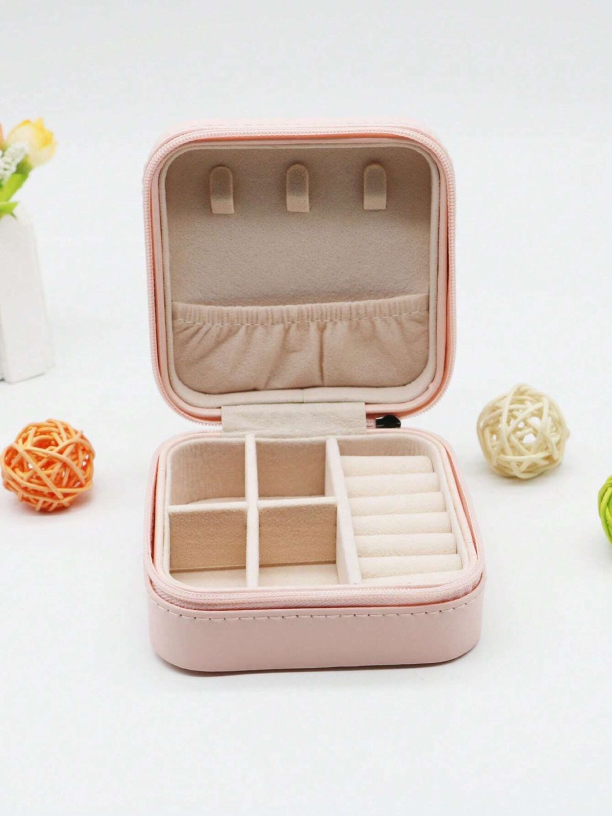 Jewelry Storage Box leather Jewelry Stand Earrings Ring Box Cosmetics Beauty Container Organizer (random color) View Gallery - Pakistan