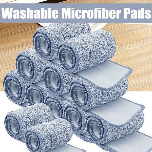 Pack of 2 Washable Durable Replacement Microfiber Pads Dust Push Mop Cloth for Flat Squeeze Mop 33X12CM