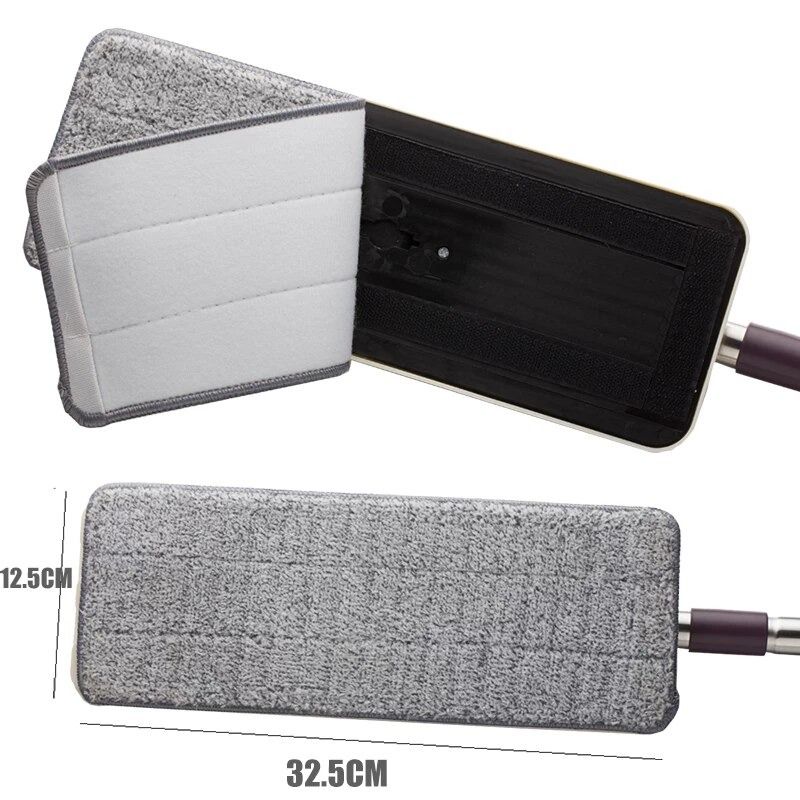 Pack of 2 Washable Durable Replacement Microfiber Pads Dust Push Mop Cloth for Flat Squeeze Mop 33X12CM View Gallery - Pakistan