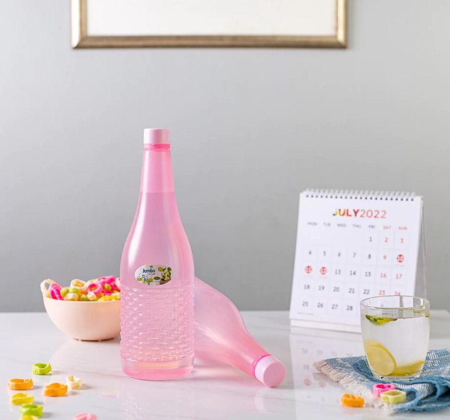 Pack Of 4 Plastic Jumbo Water Bottles (random color) 1.2 Ltr Each View Gallery - Pakistan