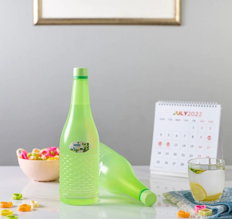 Pack Of 4 Plastic Jumbo Water Bottles (random color) 1.2 Ltr Each View Gallery - Pakistan