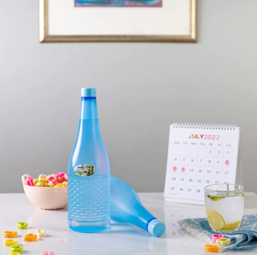 Pack Of 4 Plastic Jumbo Water Bottles (random color) 1.2 Ltr Each View Gallery - Pakistan