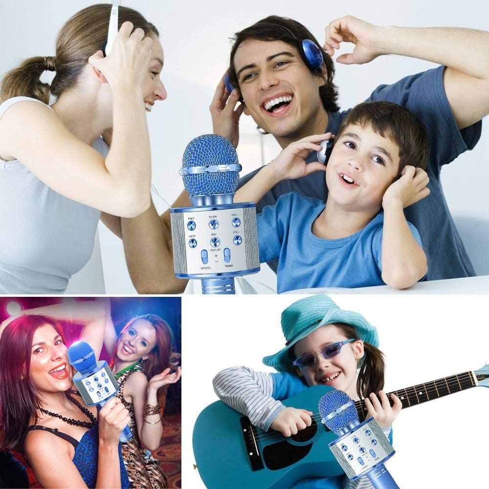Bluetooth Handheld Karaoke Speaker Player Machine for Kids Adults Home KTV Party for Android/Iphone/Ipad/Pc (Random Color) View Gallery - Pakistan