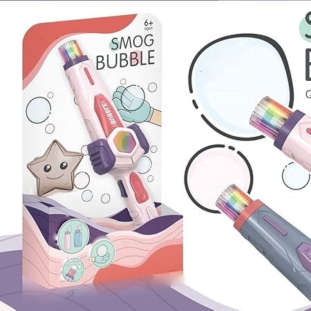 Amusing Toy Elastic Smog Bubble Machine with Bubble Water Bubble Wand Heart Toy (Random Color) View Gallery - Pakistan