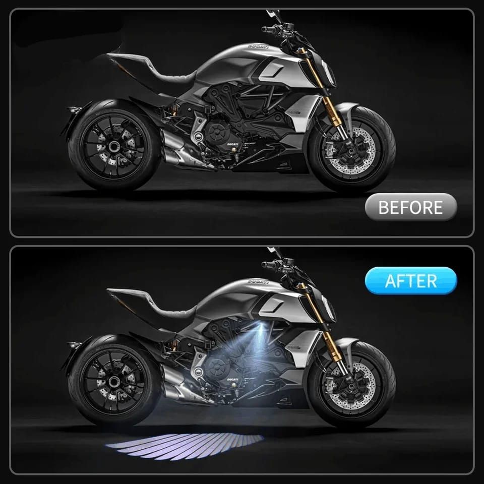 Bluetooth control angel wing light multicolor for all bikes and car uneversa View Gallery - Pakistan
