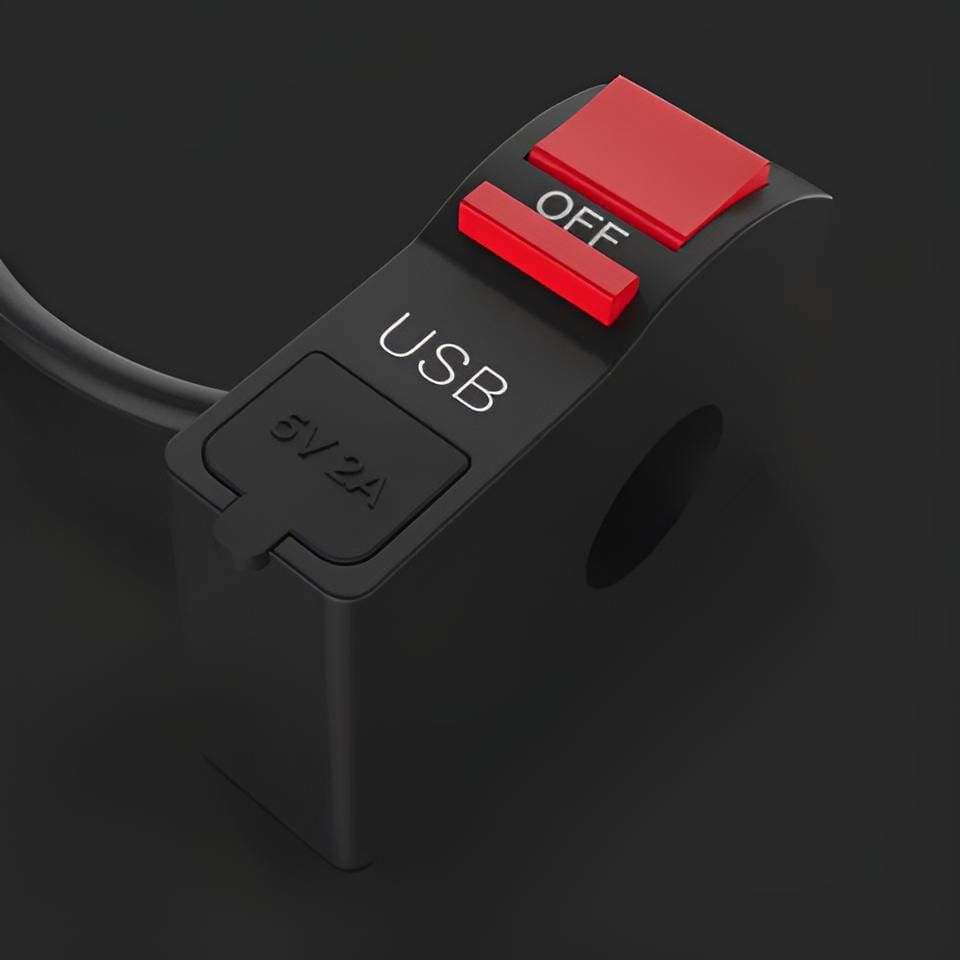 On/Off &amp; USB port 2 Amp 5 V universal switch for bike, Extra external on off button. extra lights switch View Gallery - Pakistan