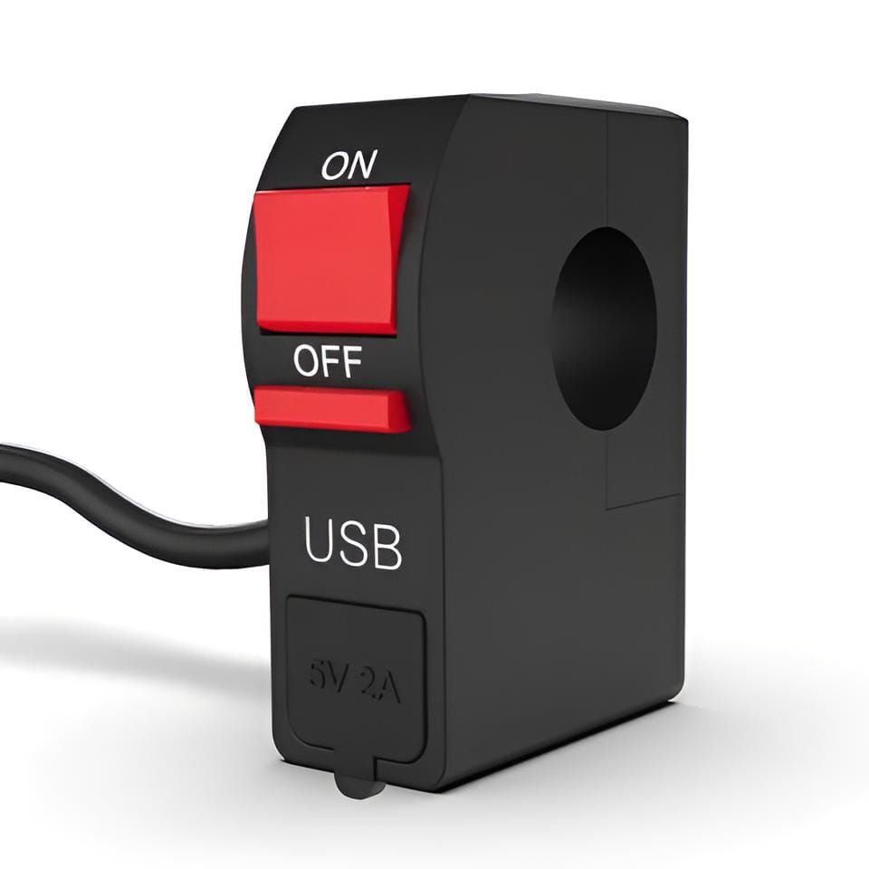 On/Off &amp; USB port 2 Amp 5 V universal switch for bike, Extra external on off button. extra lights switch View Gallery - Pakistan