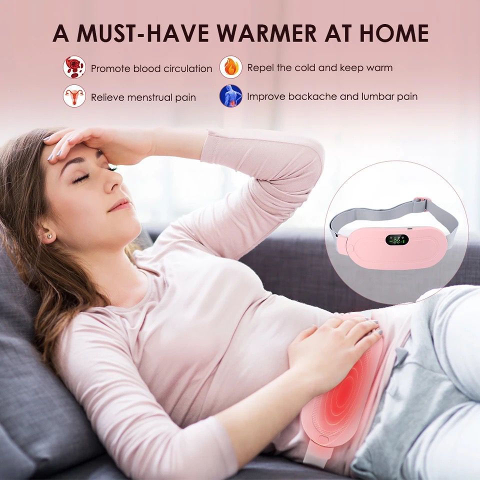 Electric Period Cramp Massager Vibrator Heating Belt for Menstrual Relief Pain Waist Stomach Warming Women Gift Box Packing(random color ) View Gallery - Pakistan