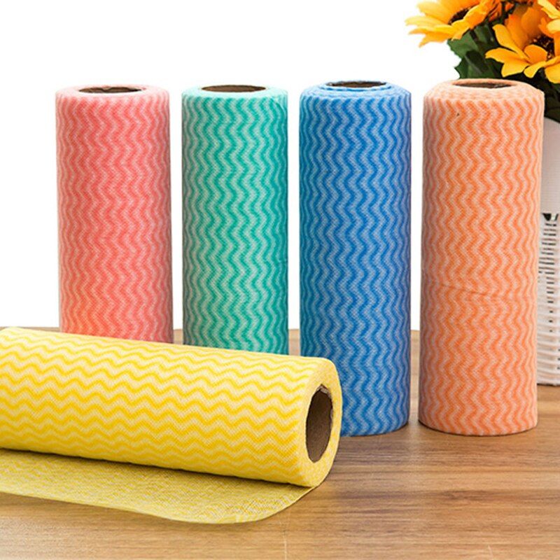 50 Sheet Roll Disposable Tissue Towel Paper Kitchen Cleaning Wipes (Random Color) View Gallery - Pakistan