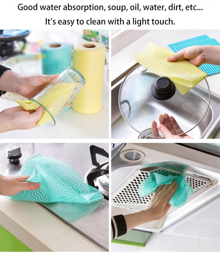 50 Sheet Roll Disposable Tissue Towel Paper Kitchen Cleaning Wipes (Random Color) View Gallery - Pakistan