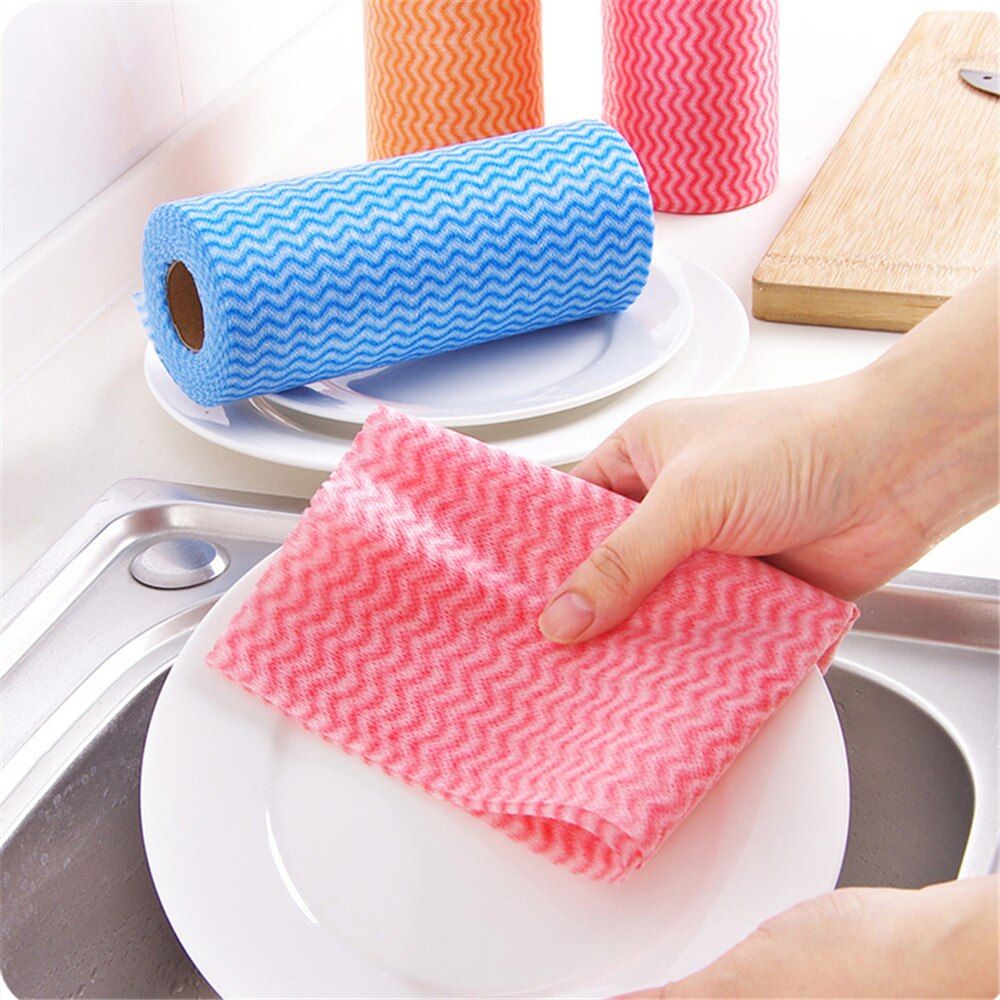 50 Sheet Roll Disposable Tissue Towel Paper Kitchen Cleaning Wipes (Random Color) View Gallery - Pakistan