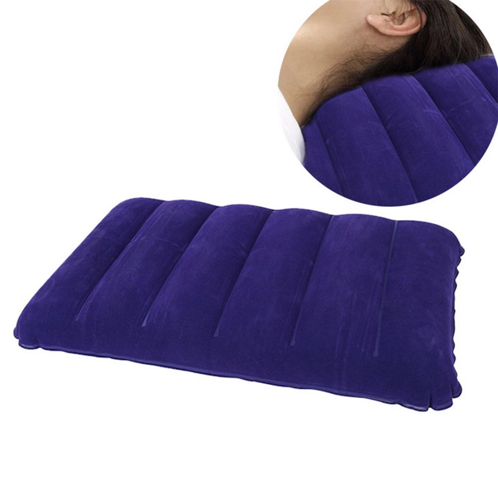 Inflatable Flocked Velvet Camping Sleeping Travel Pillow View Gallery - Pakistan