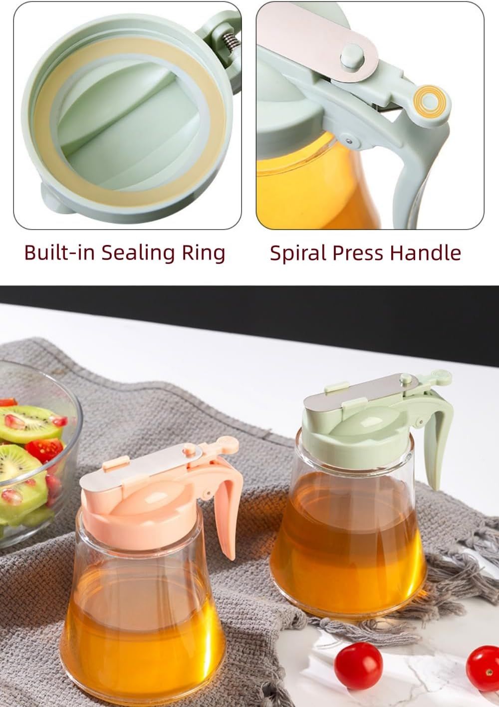 Honey Dispenser No Drip - Easy Squeeze Syrup Dispenser Bottle for Efficient Serving,  Honey Squeeze Jar for Kitchen &amp; Coffee Bar, Mess-Free Solution(250ml) View Gallery - Pakistan