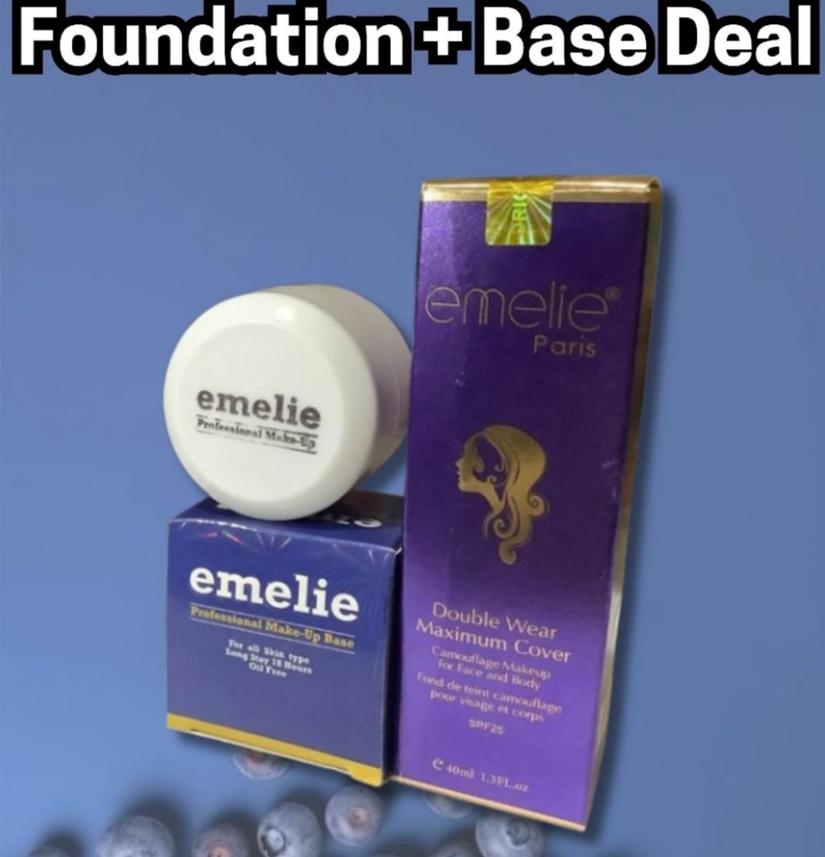 Pack of 2 Emelie High Coverage Liquid Foundation &amp;amp; Base Deal