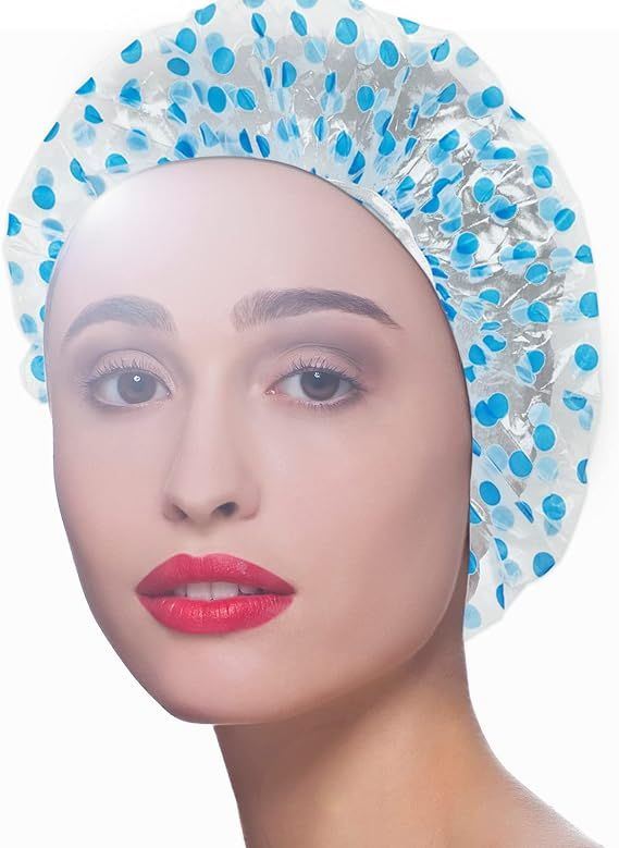 (pack of 6) Shower Caps Waterproof Shower Cap for Women Reusable Shower Hat Bath Caps with Elastic Band, Large Plastic Long Hair Environmental Protection Hats for Ladies Girls Kids Spa Salon View Gallery - Pakistan