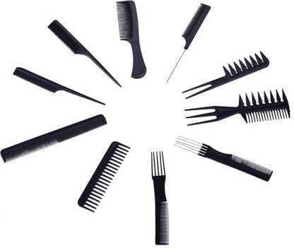 (10 Pcs) Multipurpose Salon Hair Styling Hairdressing hairdresser Barber Combs Professional Comb Kit View Gallery - Pakistan