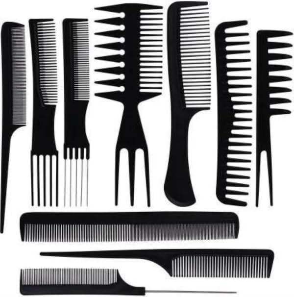 (10 Pcs) Multipurpose Salon Hair Styling Hairdressing hairdresser Barber Combs Professional Comb Kit View Gallery - Pakistan