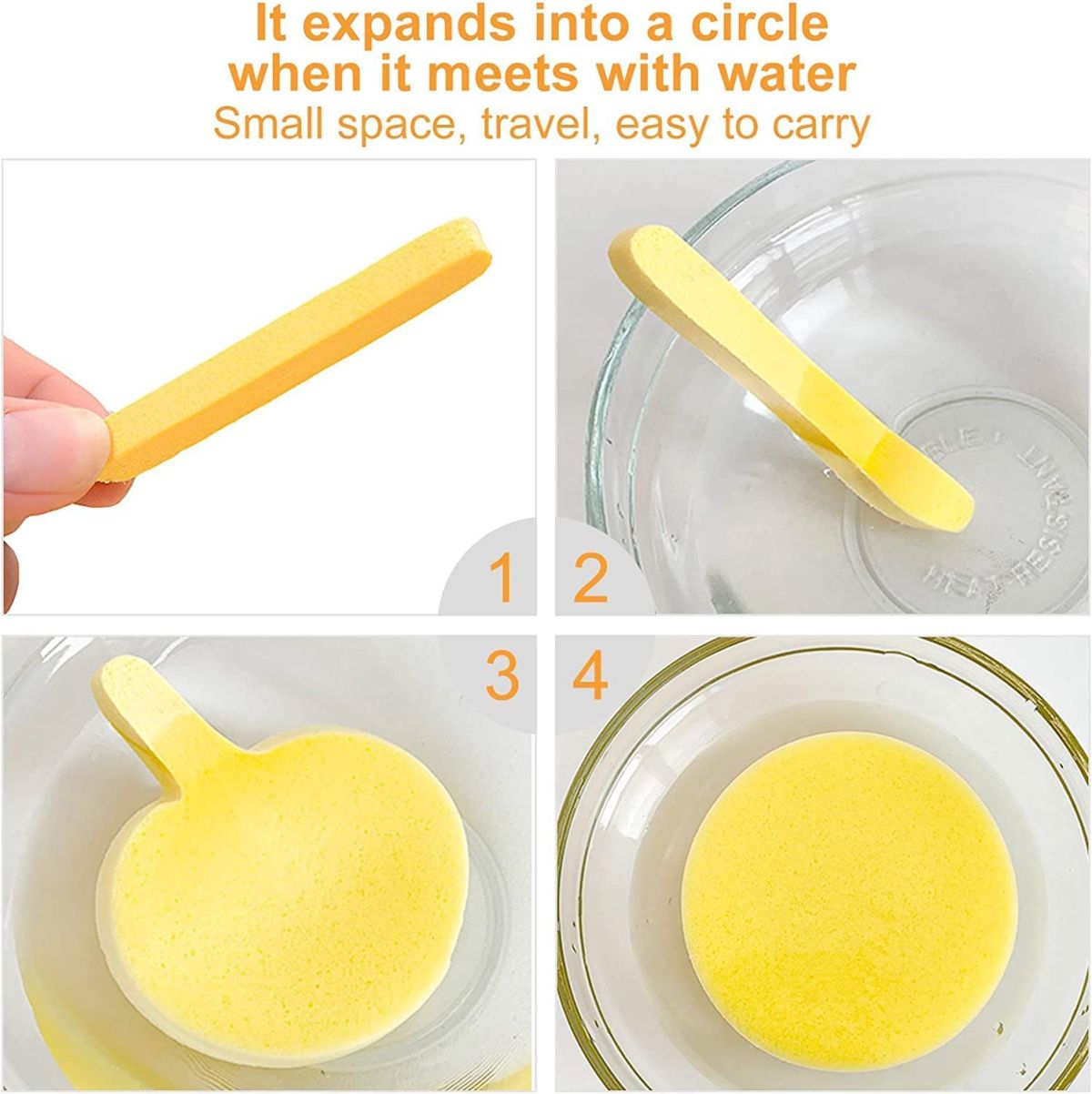 (12 Pcs)Compressed Facial Sponge Face Cleansing Sponge (random color) View Gallery - Pakistan