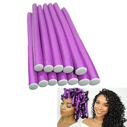 Pack of 10 Hair Rollers Papilotten Hair Rollers, Curls Without Heat Foam Curlers for Women (Random Color)