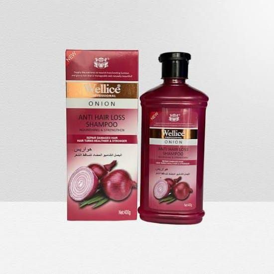 "Wellice Onion Anti Hair Loss Shampoo - Strengthening &amp; Nourishing Formula for Thicker, Fuller Hair View Gallery - Pakistan