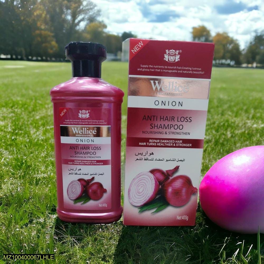 "Wellice Onion Anti Hair Loss Shampoo - Strengthening &amp; Nourishing Formula for Thicker, Fuller Hair View Gallery - Pakistan