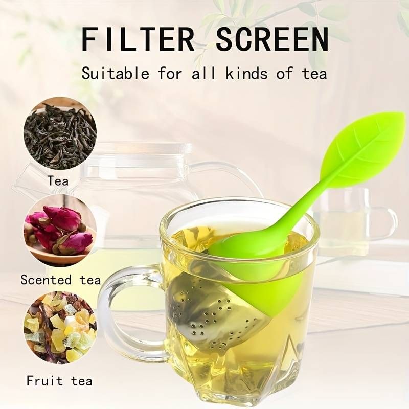 Silicone Tea Infuser -  Stainless Steel Strainer Drip Tray Included  (random color) View Gallery - Pakistan