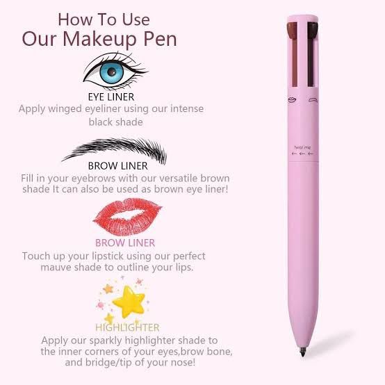 Eye ShadowLiner Combination 4 In 1 Makeup Pen Multifunctional Cosmetics Ballpoint Pens Waterproof Eyeliner Eyebrow Pencil Long lasting Highlighter Stick View Gallery - Pakistan